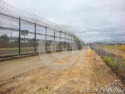 Fences dividing Tijuana and San Ysidro (San Diego), California Stock Photo