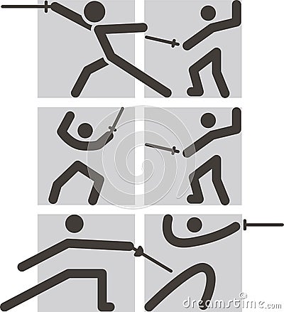 Fencing icons Vector Illustration