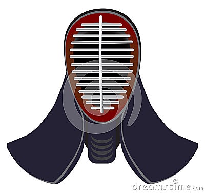 Fencing mask to practice kendo Vector Illustration