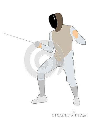 Fencing sportsman Vector Illustration
