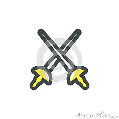 fencing swords. Vector illustration decorative design Vector Illustration