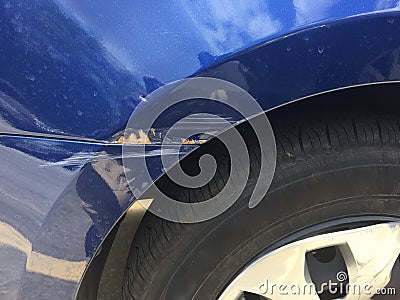 Fender Damage to a Car Stock Photo