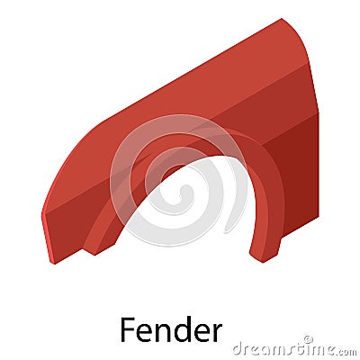 Fender icon, isometric style Vector Illustration