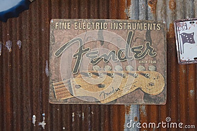 Fender logo banner Editorial Stock Photo