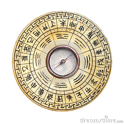 Feng Shui Compass Isolated Stock Photo