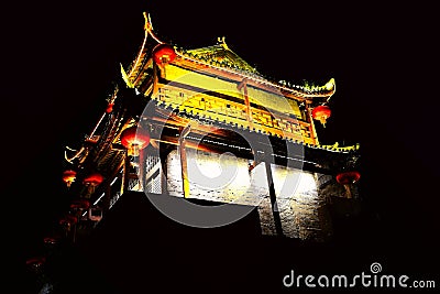 Fenghuang Ancient City, as a national historical and cultural city, the first batch of strong tourist counties in China Stock Photo