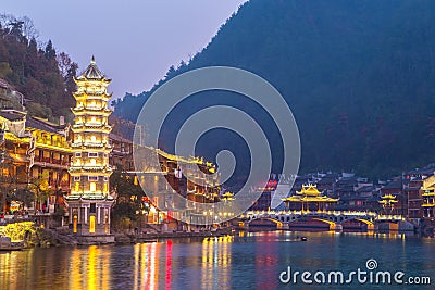 Fenghuang ancient town China Stock Photo