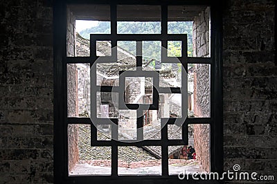 Fenghuang ancient town china window view Stock Photo