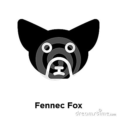 Fennec Fox icon vector isolated on white background, logo concept of Fennec Fox sign on transparent background, black filled Vector Illustration