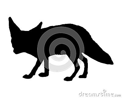 Fennec fox silhouette Vector Illustration