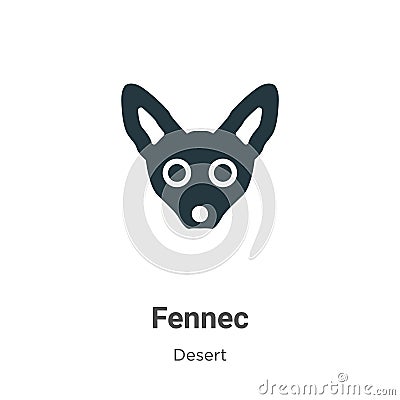 Fennec vector icon on white background. Flat vector fennec icon symbol sign from modern desert collection for mobile concept and Vector Illustration