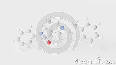 fentanyl molecule 3d, molecular structure, ball and stick model, structural chemical formula opiate agonists Stock Photo