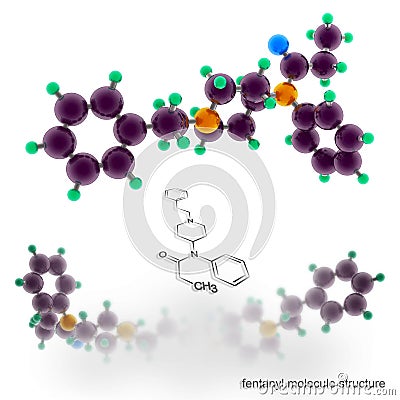 Fentanyl molecule structure Stock Photo