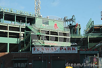 FENWAY PARK, Boston, Ma, ballpark, john hancock parital sign Editorial Stock Photo