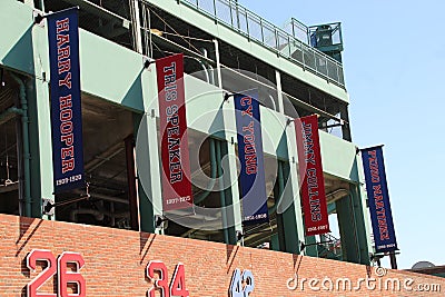 FENWAY PARK, Boston, Ma, banners of former players Editorial Stock Photo