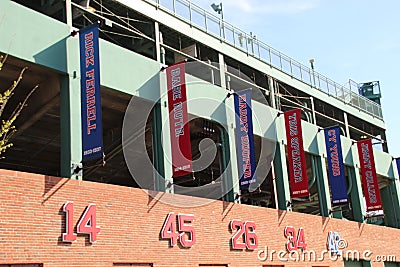 FENWAY PARK, Boston, Ma, banners of former players Editorial Stock Photo