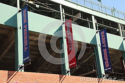 FENWAY PARK, Boston, Ma, banners of former players Editorial Stock Photo