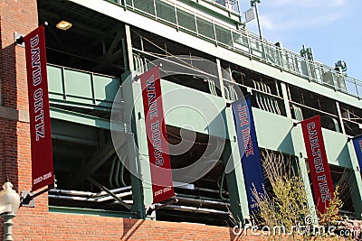 FENWAY PARK, Boston, Ma, banners of former players Editorial Stock Photo