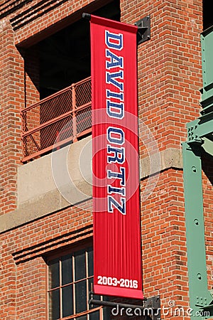 FENWAY PARK, Boston, Ma,David Ortiz banner Editorial Stock Photo