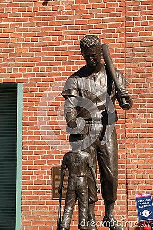 FENWAY PARK, Boston, Ma, jimmy fund statue landsdown street game time Editorial Stock Photo