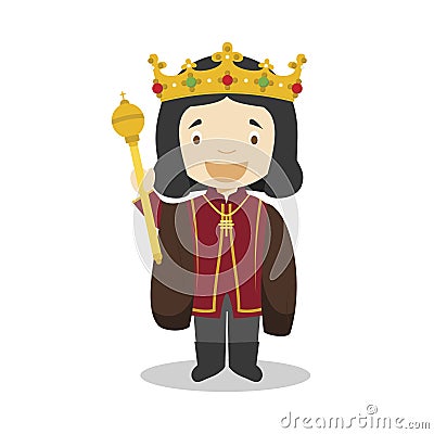 Ferdinand II of Aragon The Catholic cartoon character. Vector Illustration Vector Illustration