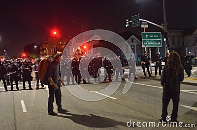 Ferguson Decision Protests In Oakland California Editorial Stock Photo