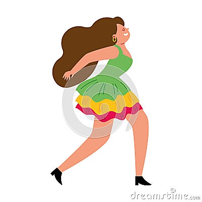 feria de cali female dancer Vector Illustration