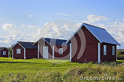 Holiday homes on Oland, Sweden Stock Photo