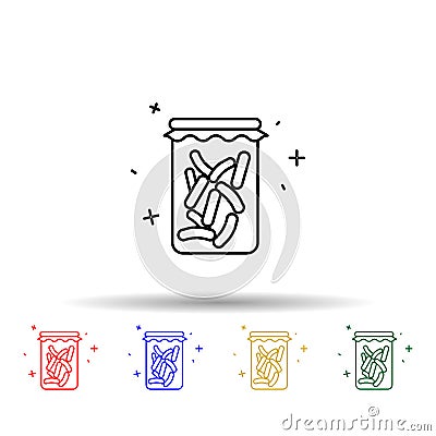 Fermentation healthy intestinal multi color icon. Simple thin line, outline vector of probiotics icons for ui and ux, website or Stock Photo