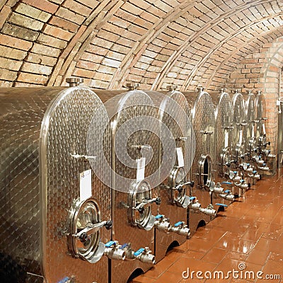 Fermentation tanks Stock Photo