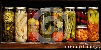 Fermented Vegetables Preserved In Jars Highlighting The Practice Of Fermenting And Preserving Food Stock Photo