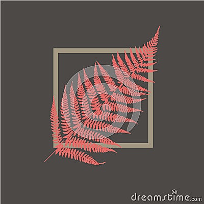 Fern leaf background. Tropical botanical card. Vector Illustration