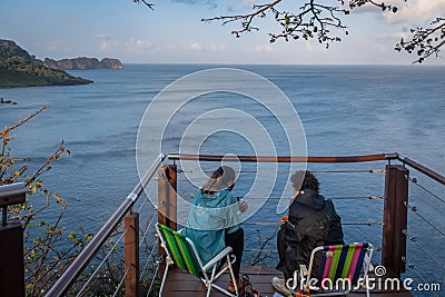 People of Projeto Golfinho Rotador Spinner Dolphin Project at Baia dos Golfinhos Dolphins Bay - Fernando de Noronha, Brazil Editorial Stock Photo