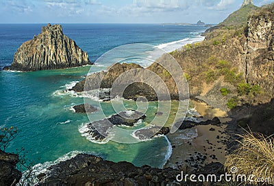 Fernando de Noronha Islands, in Brazil. The beach Baia do Sancho, considered one of the most beautiful in the world. Stock Photo