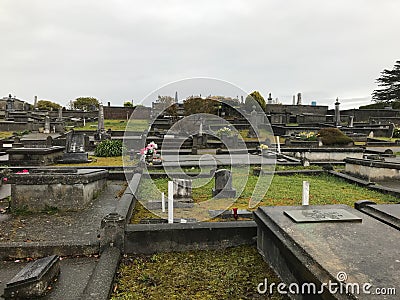 Ferndale California old historic cemetery with ancient graves. Editorial Stock Photo