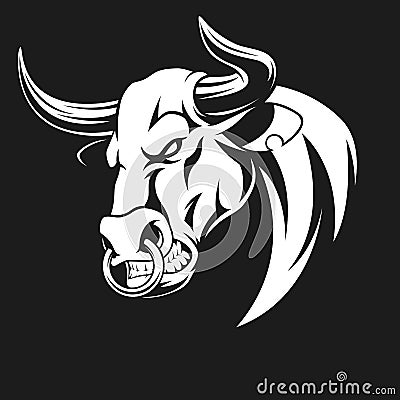 Ferocious bull head Vector Illustration