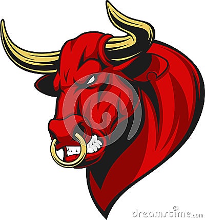 Ferocious bull head Vector Illustration