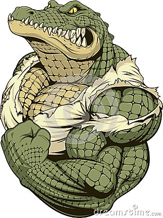 Ferocious strong crocodile Vector Illustration