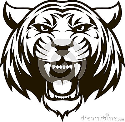 Ferocious tiger head Vector Illustration