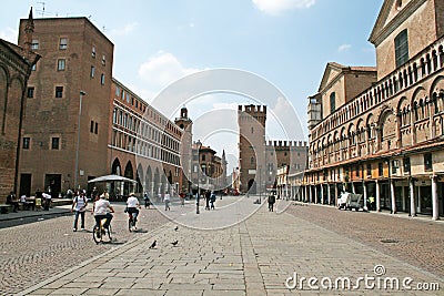 Ferrara main square Editorial Stock Photo