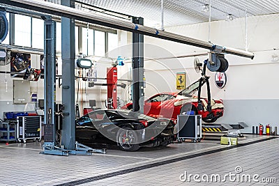 Ferrari car repair service Editorial Stock Photo