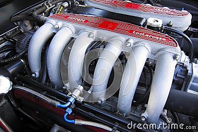 Ferrari engine manifold Editorial Stock Photo