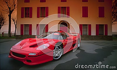 Ferrari F50 Red Sports Car Editorial Stock Photo