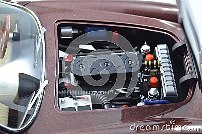 Ferrari 250GT Berlintta Lusso Steve McQueen 1:18 Hotwheels Elite model car engine bay Editorial Stock Photo