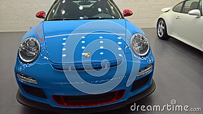 Porsche 911 luxury car blue painted Editorial Stock Photo