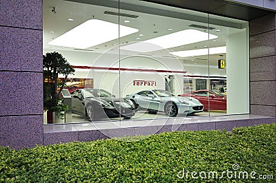 Ferrari Maserti Exhibition hall Editorial Stock Photo