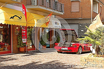 Ferrari Testarossa with open hood Editorial Stock Photo