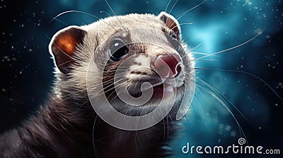 Ferret face close-up Stock Photo