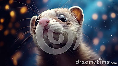 Ferret face close-up Stock Photo