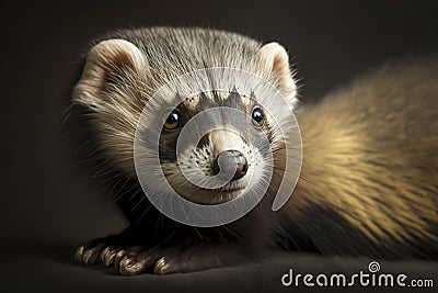 Ferret. Generative AI Cartoon Illustration